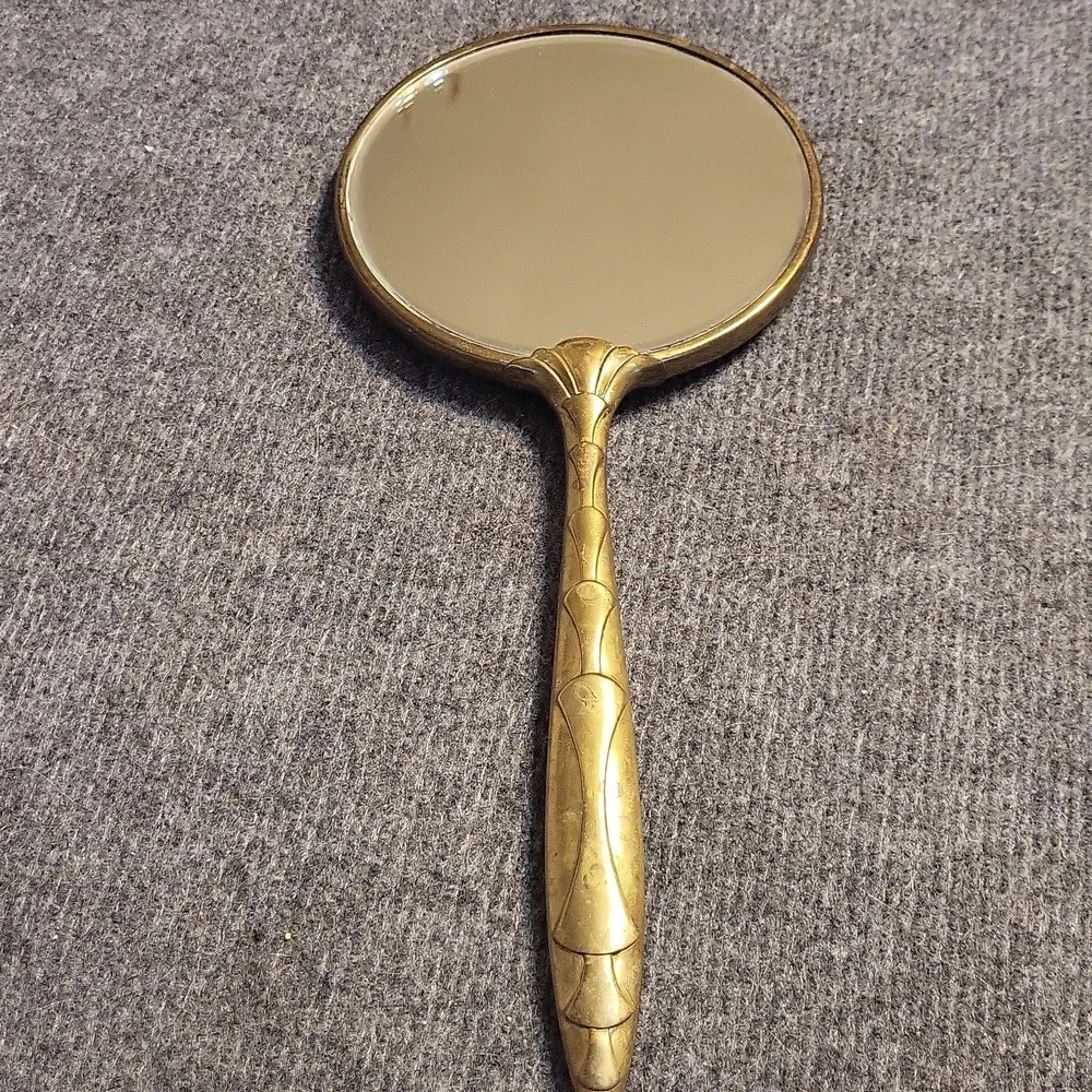 Vintage  Brass Hand held Mirror